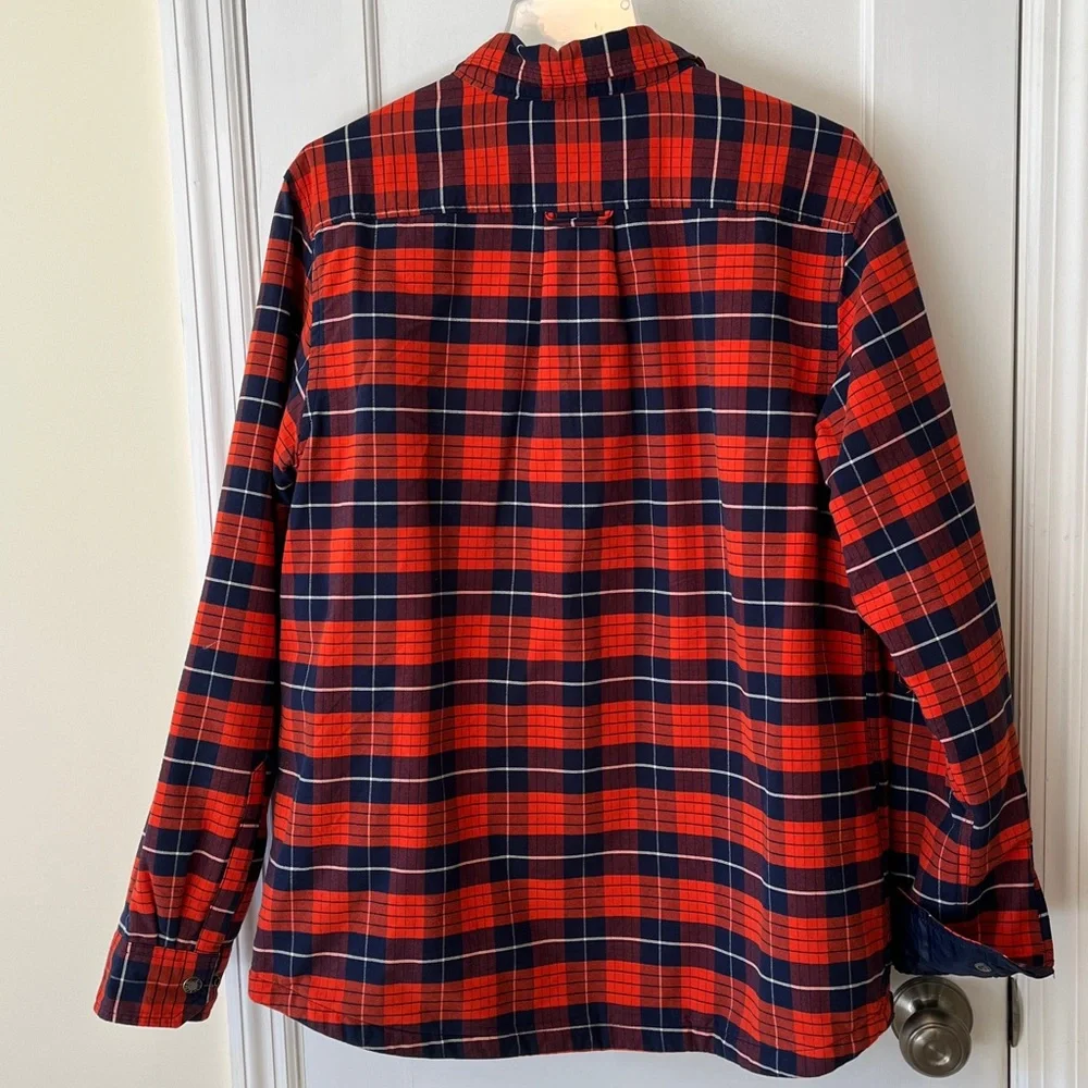 The North Face Plaid‎ Shacket Men’s Large Insulated Jacket Blue Orange Hiking